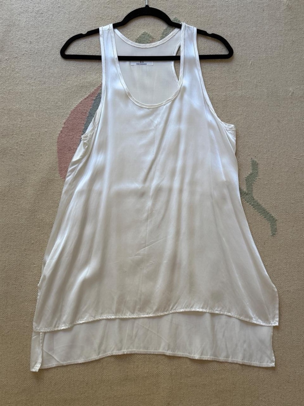 Yohji Yamamoto White Layered Silk Tank Top vintage
